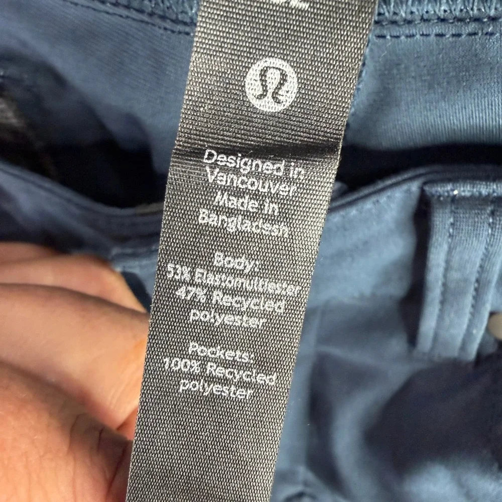 Lululemon ABC‎ Pant Slim Mens 32 Navy Blue Warpstreme Performance LM5AD9S